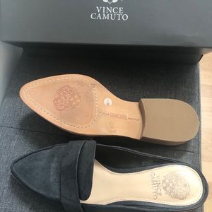 Vince Camuto pewter mules